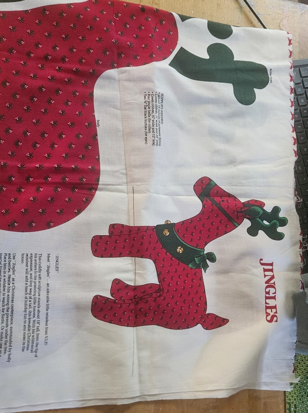 Jingles Red Reindeer Holiday Panel